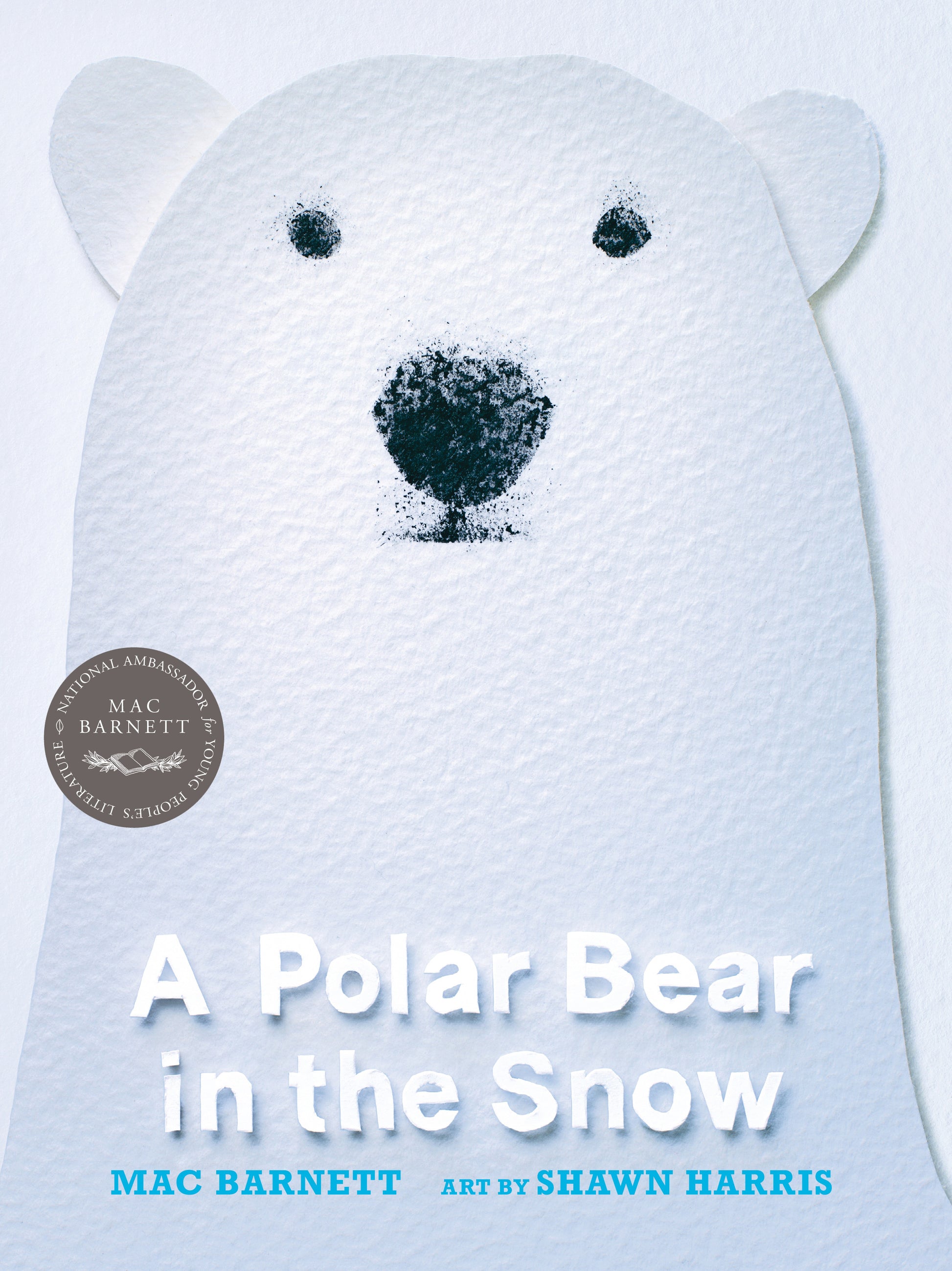 Book cover of 'A Polar Bear in the Snow' with a polar bear illustration and author's names.