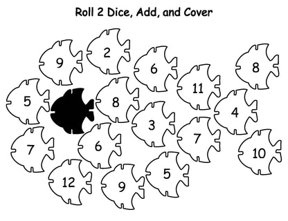 Roll and Cover Fish Math Game Kids