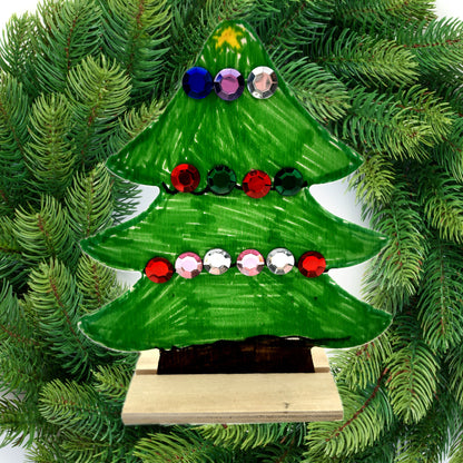 Stand-up wooden tree craft