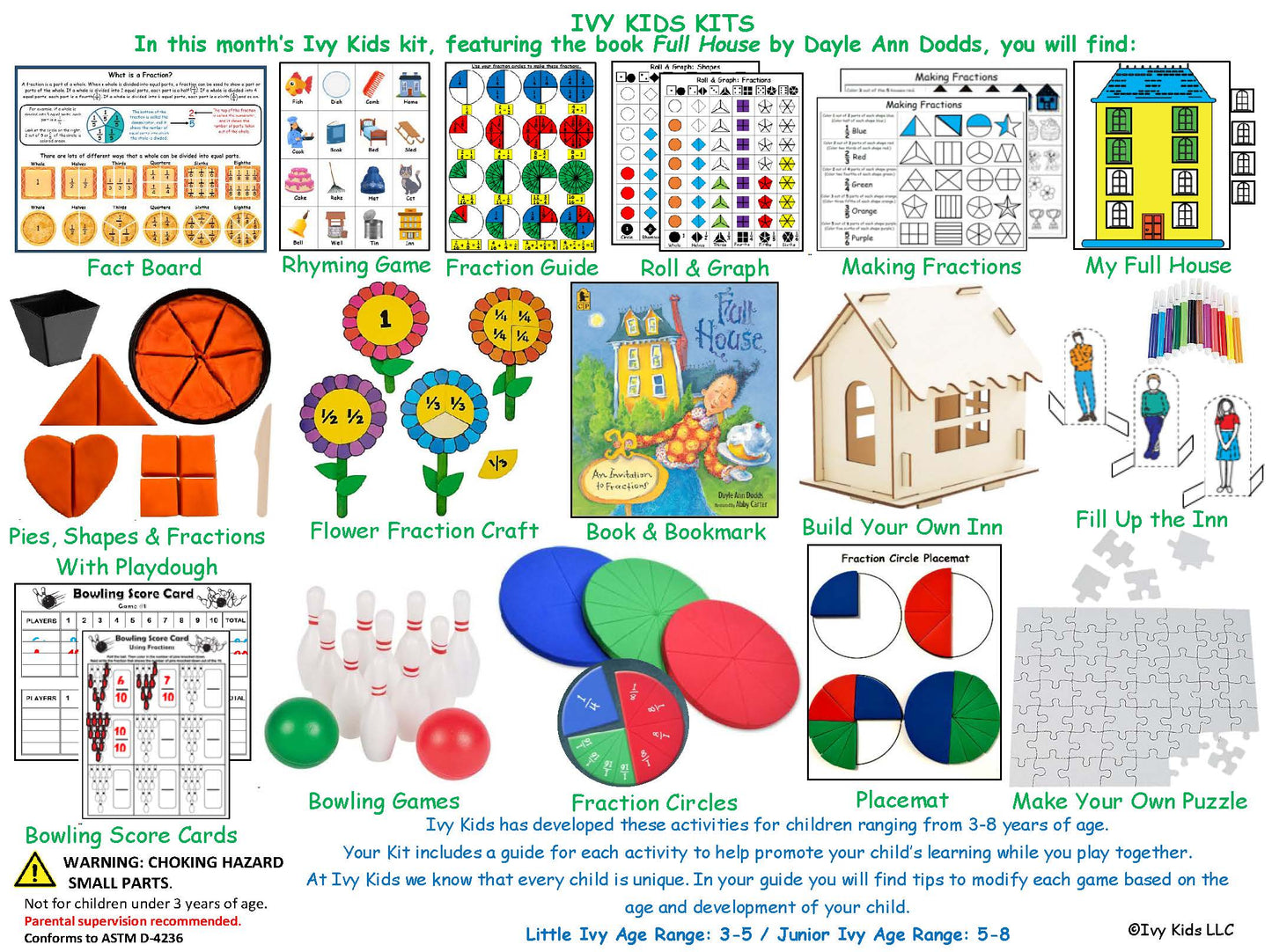 Activities inspired by the book Full House. Fraction Fun and STEM