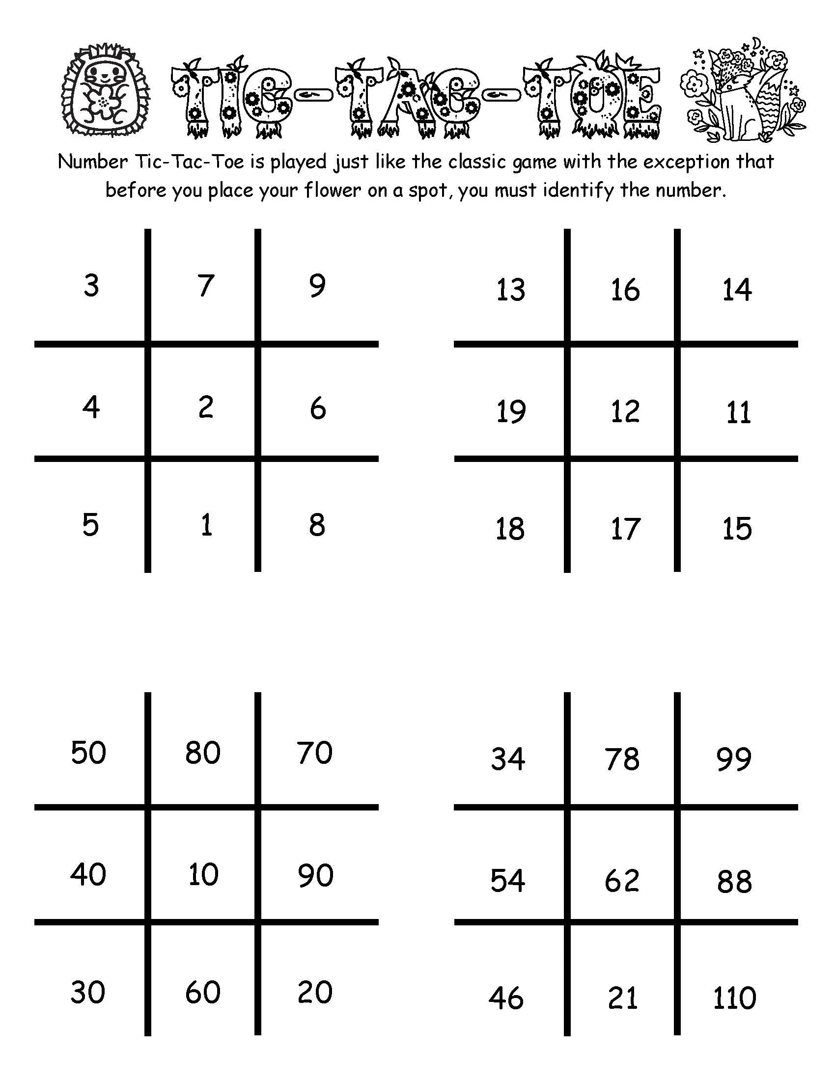 Tic Tac Toe with numbers