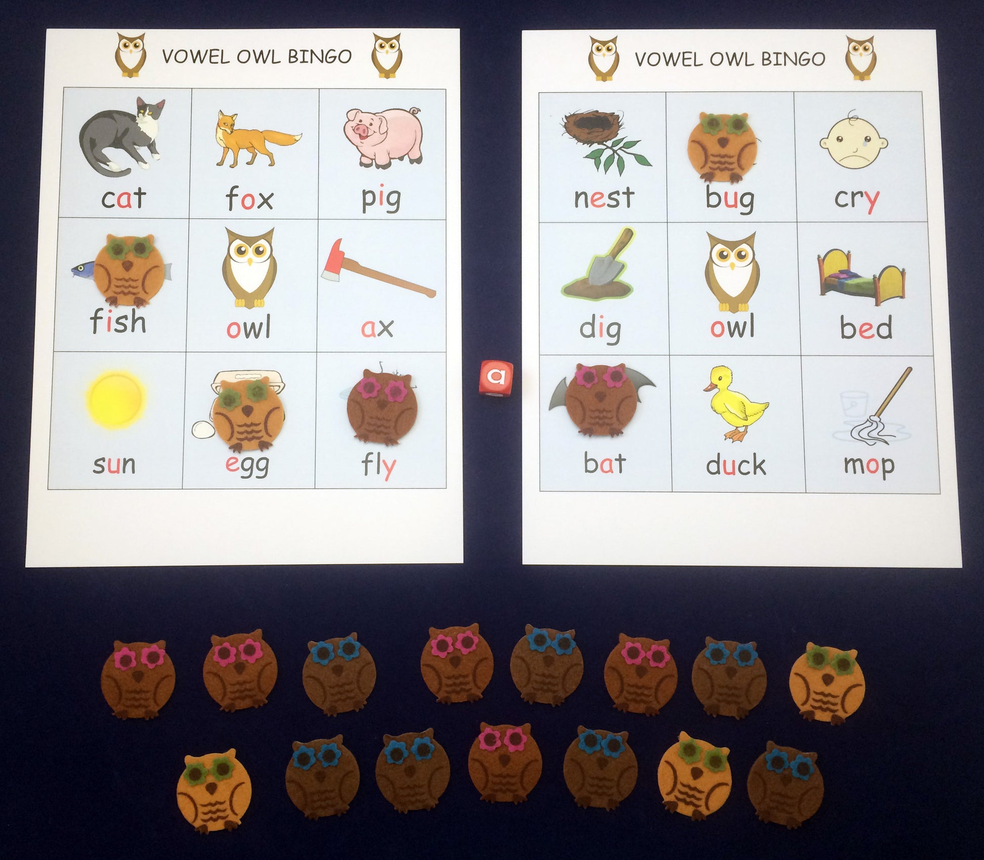 Literacy Activity - Vowel Owl Bingo