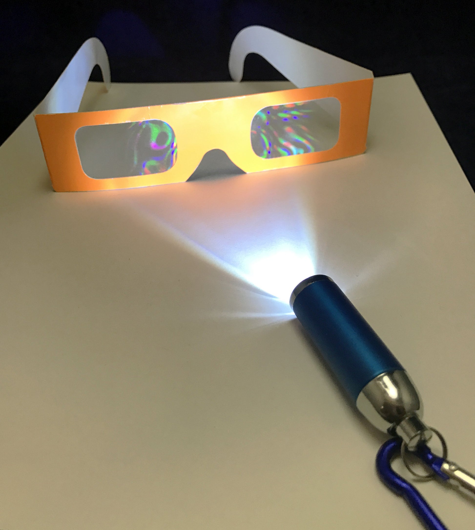 Diffraction glasses to make rainbows