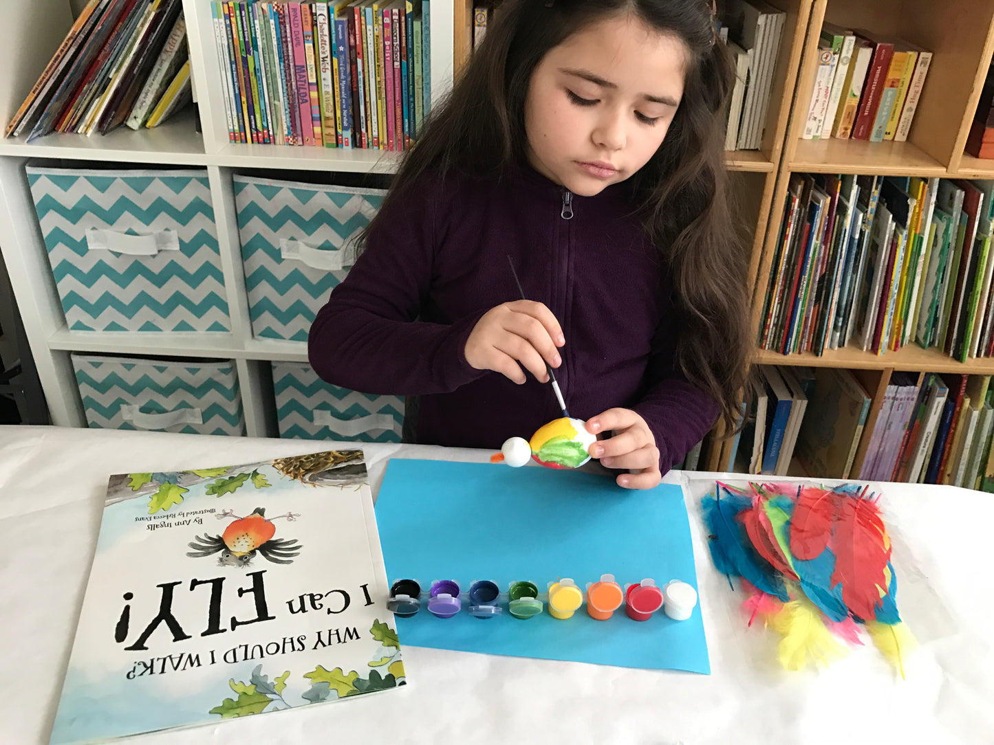 Bird craft with feathers create a realistic bird that can fly