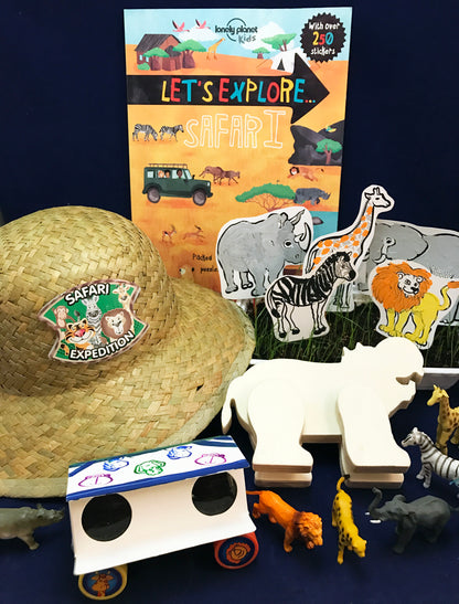 Safari themed children's kids activities games math art literacy science