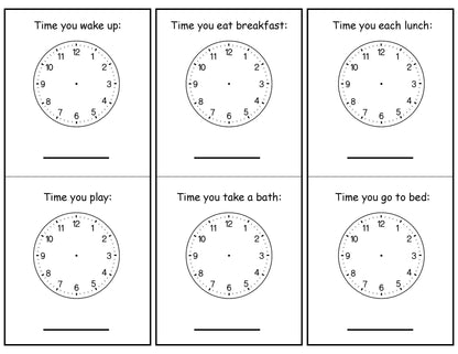 time activity learning about clocks